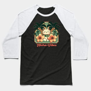 Aloha Vibes Kitty Baseball T-Shirt